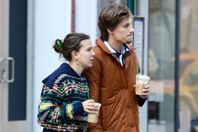 Millie Bobby Brown was spotted on her 20th birthday, casually dressed in pajama bottoms, as she enjoyed a coffee run with boyfriend Jake Bongiovi in Manhattan. The young couple looked relaxed and happy, holding hands as they strolled through the streets.