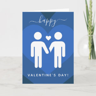 Blue Layered Heart Gay Couple [=p-0098 Kaart