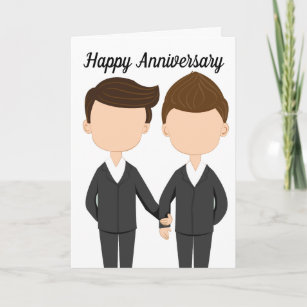 Happy Wedding Anniversary Gay Men Couple Kaart