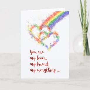 Rainbow-hartkaart voor Gay Life Partner Jubileum Kaart