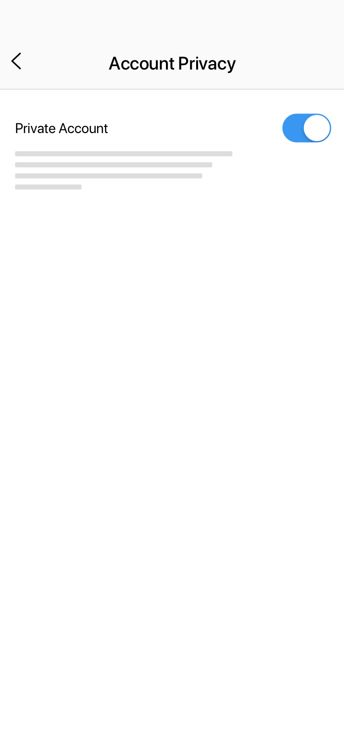 Instagram account privacy toggle option panel
