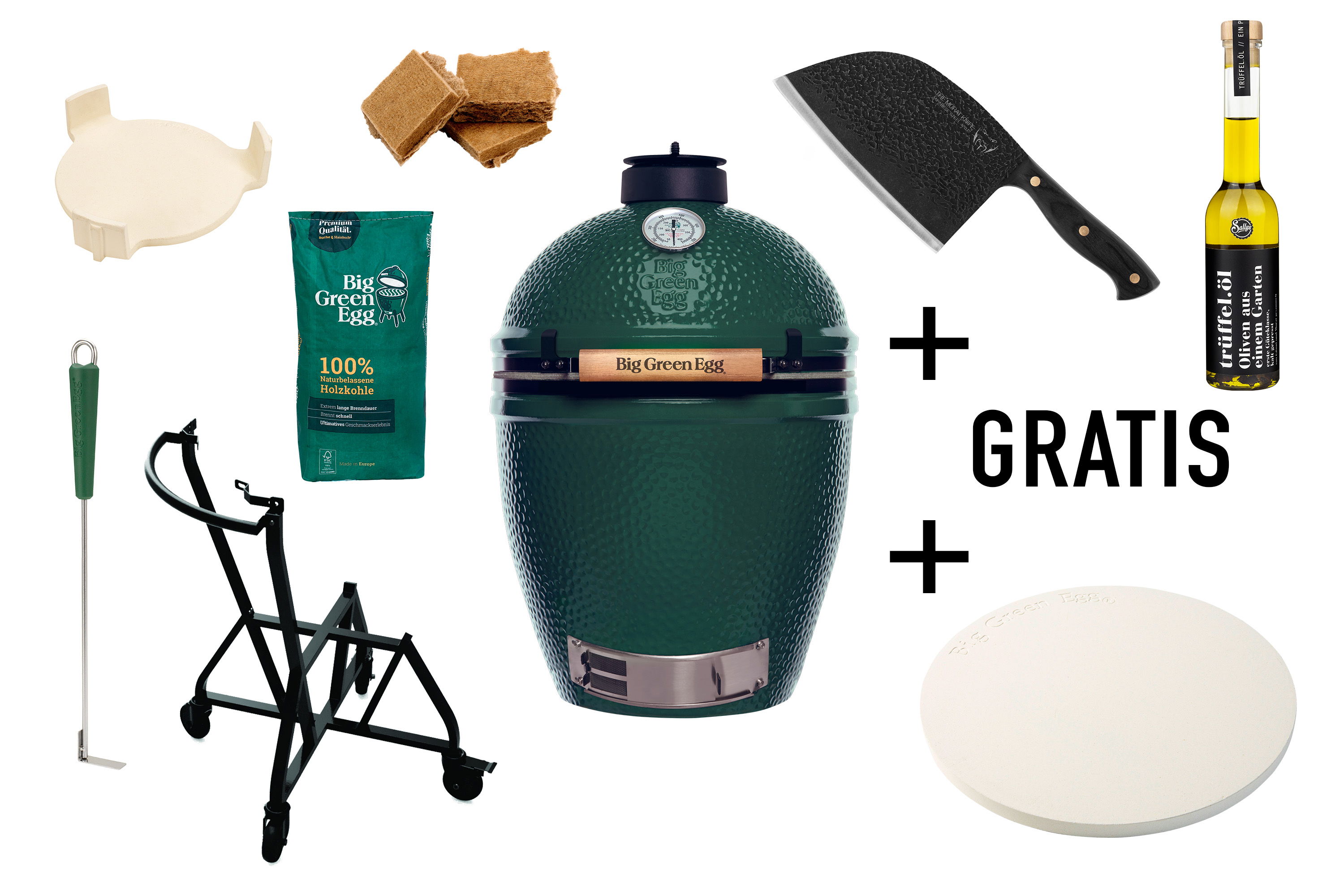 Ein Big Green Egg Large Set mit Sallys Trüffelöl