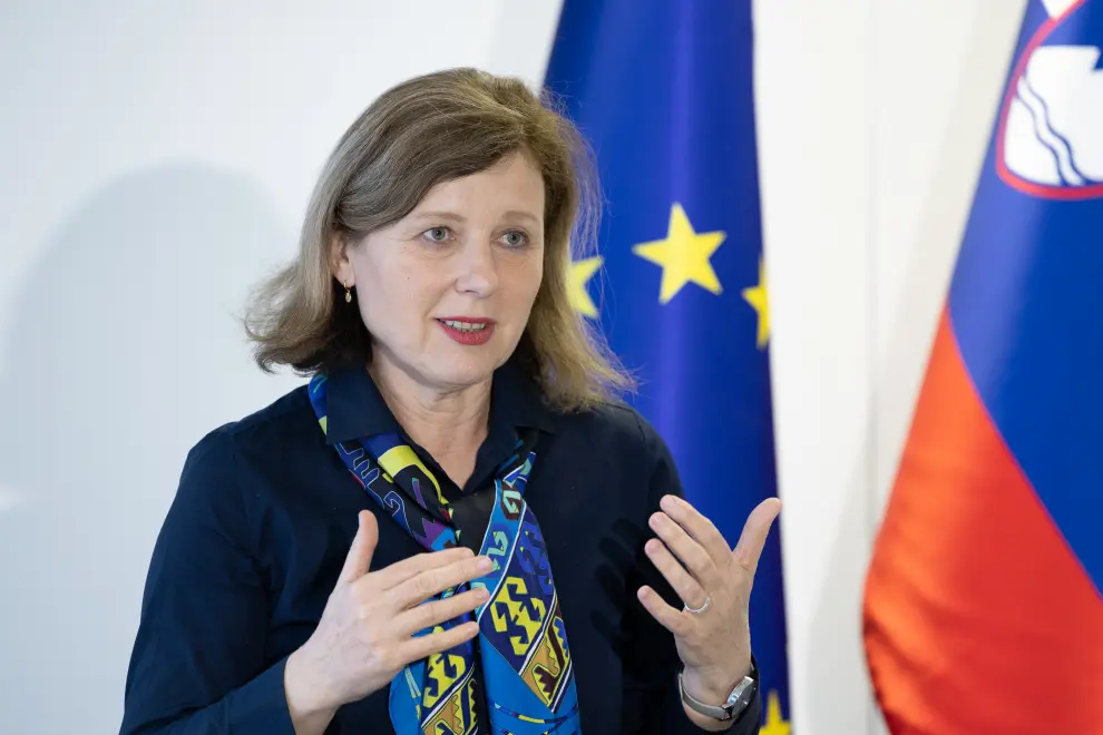Vera Jourova, the European Commission vice-president for values and transparency. Photo: Katja Kodba/STA