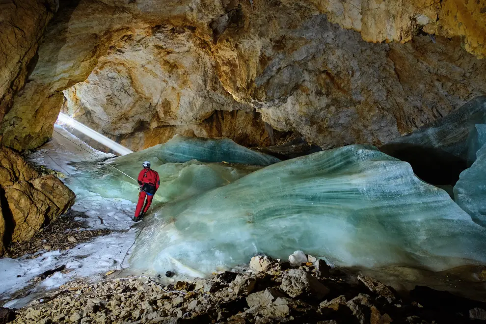 Ice Cave near the Viševnik mountain pasture in NW Slovenia. Photo: Miha Staut