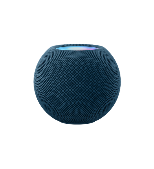 Vorderansicht des HomePod mini in Blau.