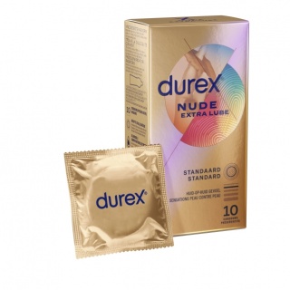 Durex Nude Condooms Extra Lube huid-op-huid gevoel (latex) (10 stuks)
