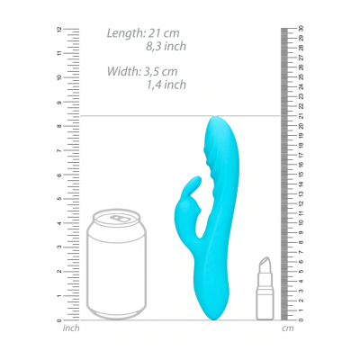 Loveline Silicone Rabbit Vibrator met Ribbels (Glacial Blue)