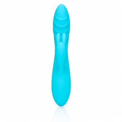 Loveline Silicone Rabbit Vibrator met Ribbels (Glacial Blue)