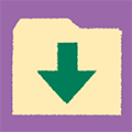 A file folder with an arrow on it.