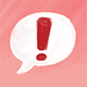 A speech bubble with an exclamation point inside it.
