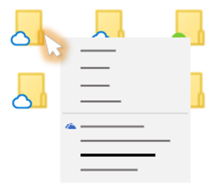 รูปภาพแนวคิดของเมนูตัวเลือกเมื่อคุณคลิกขวาที่ไฟล์ OneDrive จาก File Explorer