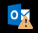 Outlook icon overlaid with a caution symbol